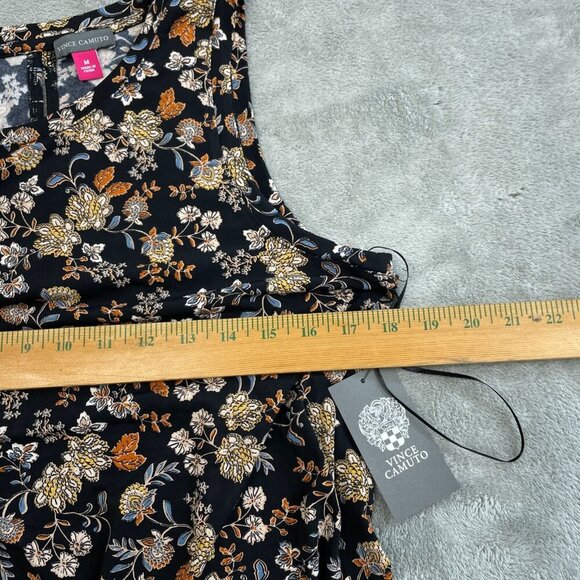Vince Camuto M Floral Sleeveless Romper Black/Gold Womens NWT 0103 - Picture 9 of 11